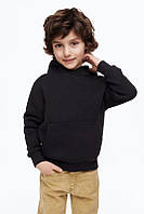 Дитяча чорна тепла толстовка худі з капюшоном для хлопчика