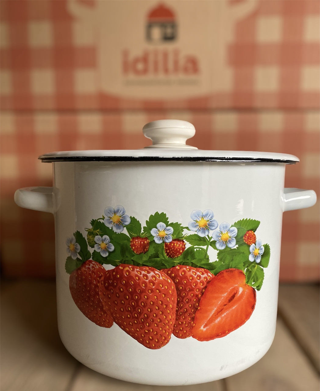 Каструля емальована 5.5л Полуниця 1617/2 Idilia