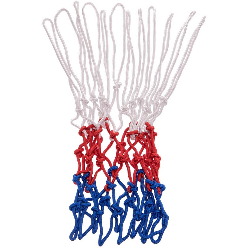Сітка баскетбольна Profi біла з червоним і синім, 1 шт.