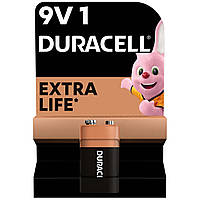Лужні батарейки Duracell 9В, 1 шт. в упаковці