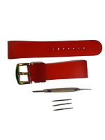Ремешок силиконовый Женский 24мм,цветной браслет с пряжкой и язычком (красный,прозрачный)