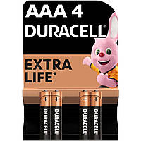 Лужні батарейки Duracell AAA, 4 шт. в упаковці