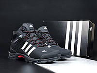 Мужские зимние кроссовки на меху "Adidas Climaproof" Black-Red