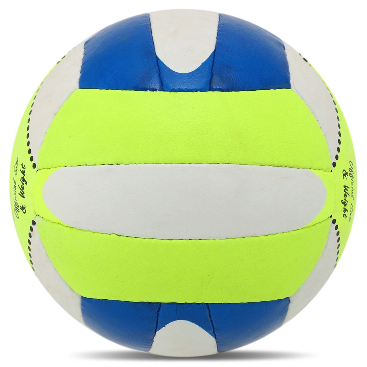 Мяч волейбольный PU UKRAINE MATSA VB-4814 PU салатовый-белый-синий - фото 3 - id-p2029614352