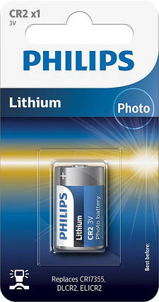 Батарейка Philips літієва CR2 блістер, 1 шт, фото 1