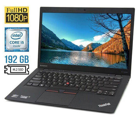 Ультрабук Б-клас Lenovo ThinkPad X1 Carbon 4th Gen/ 14" 1920x1080/ i5-6300U/ 8GB RAM/ 192GB SSD/ HD 520, фото 1
