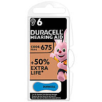 Батарейки для слухових апаратів Duracell розмір 675, 6 шт. в упаковці