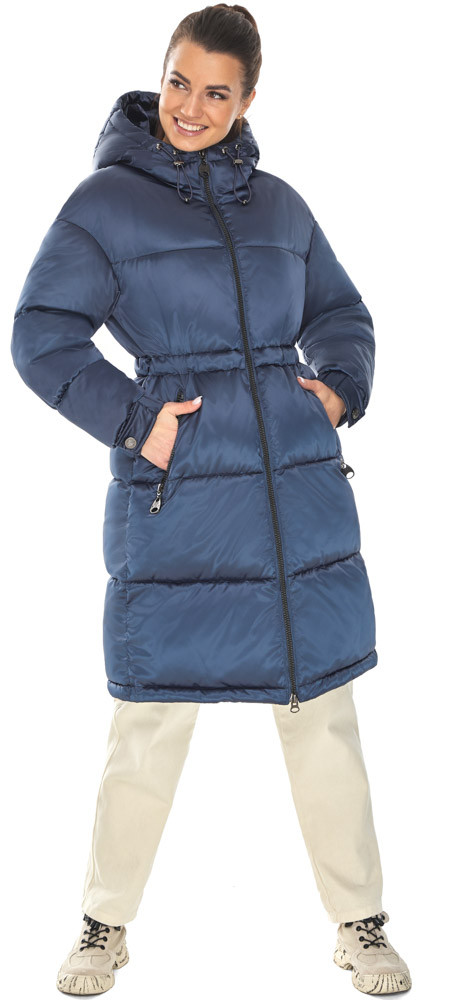 Сапфірова жіноча куртка в стилі кежуал модель 57240