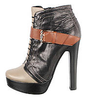 Женские ботинки на каблуке PP3, Черный, 37
