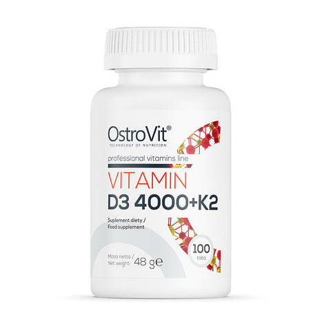 Вітамін Д3 OstroVit Vitamin D3 4000 + K2 100 tabs, фото 1