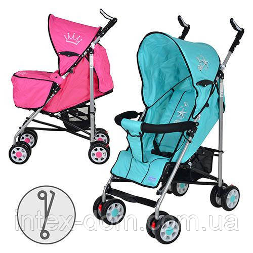 Коляска-тростина BAMBI S1-4P (Рожева) з футкавером, фото 1