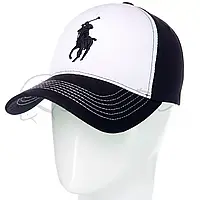 Кепка брендовая из тонкого хлопка бейсболка unisex Polo Ralph Lauren BGH20711 Черный-Белый