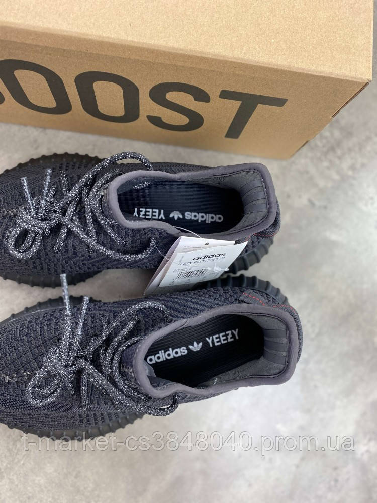 Кроссовки Adidas Yeezy Boost Black черные V2 non reflective - фото 2 - id-p2029729009