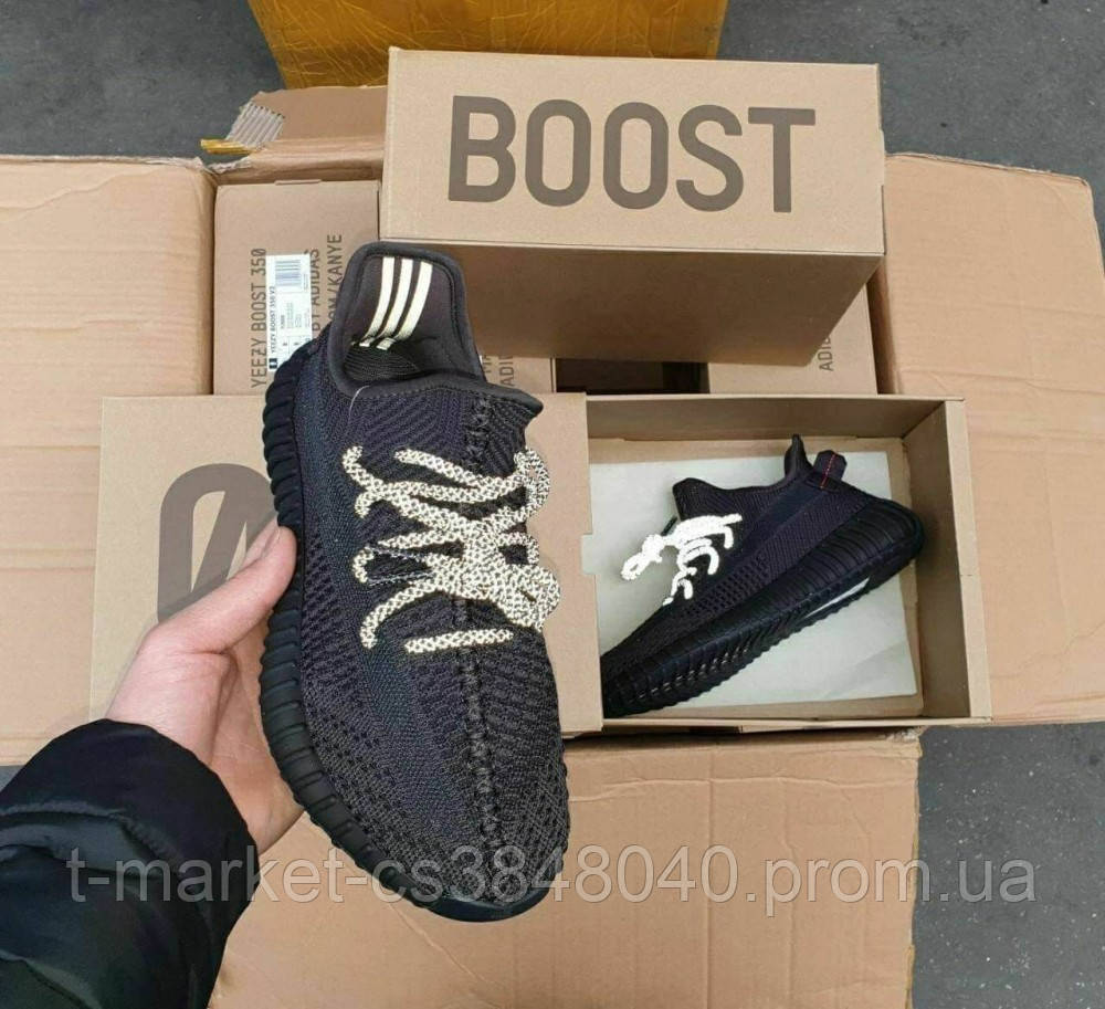 Кроссовки Adidas Yeezy Boost Black черные V2 non reflective - фото 6 - id-p2029729009