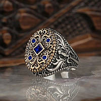 Уникальное мужское кольцо, турецкое роскошное кольцо Падишах Императора с мечом, размер 16