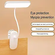 Красива настільна лампа з акумулятором на прищіпці з регулюванням яскравості Bailong QP-2208, фото 7