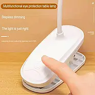 Красива настільна лампа з акумулятором на прищіпці з регулюванням яскравості Bailong QP-2208, фото 5