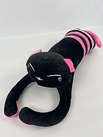Мягкая игрушка подушка батон Кошка с полосками антистресс | Детская игрушка Кошка с полосками батон обнимашка Розовый