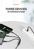 5в1 1.2м. Fast Charger Черный Кабель зарядного устройства Micro USB + IOS + Type-C, фото 2