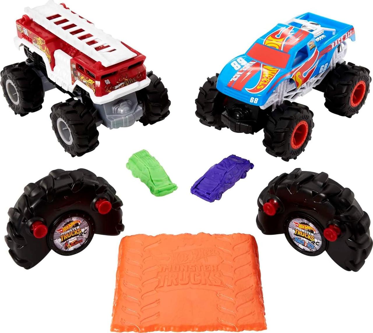 Набір машин Гот Вілс Монстр Трак 2 шт 1:24 на Пульт Керування Monster Trucks Demolition Doubles Hot Wheels