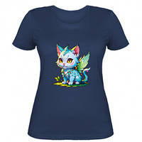 Женская футболка кошка лесная фея