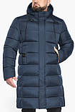 Чоловіча зимова синя курточка з капюшоном модель 63518, фото 9