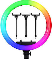 Кольцевая LED лампа RL-18RGB 45см 220V 3 крепл.тел. + пульт + чехол