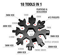 Мультитул-снежинка 18 в 1 SNOWFLAKE WRENCH TOOL