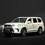 Машинка іграшка Lexus LX570 моделька металева колекційна 20 см Білий (59199), фото 5