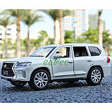 Машинка іграшка Lexus LX570 моделька металева колекційна 20 см Білий (59199), фото 6