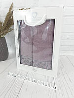 Махровый набор полотенец Two Dolphins Glass, Сиреневый, 50х90-1 шт, 70х140-1 шт