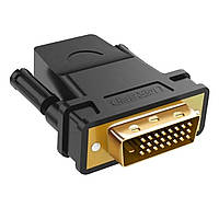 HDMI адаптер UGREEN 20124 DVI 24+1 Male to HDMI Female Adapter Black UGR-20124