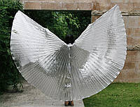 Крылья для вечеринки, Красивые большие серебряные крылья, Карнавальные крылья для танцев, Танцевальные крылья
