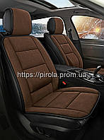 Накидки чехлы на авто из Алькантары комплект на передние сиденья машины 2шт модель ISTANBUL коричневий