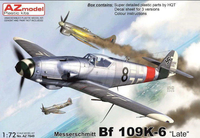 Пластикова модель 1/72 AZ model 7849 німецький винищувач прототип месершмітт Bf 109K-6 “Late”