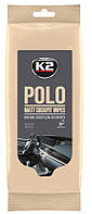 Салфетки влажные для очистки приборной панели и пластиковых деталей K2 Polo Matt Wipes 24 шт (K425)