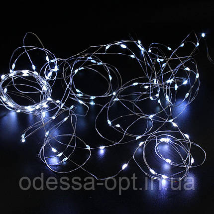 Xmas гірлянд 200 Led (Copper) на мідному дроті (Крапля роси) W Біла від батарей + USB, фото 1