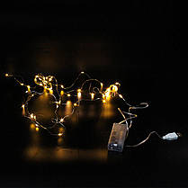 Xmas гірлянд 50 Led 5M (Copper) на мідному дроті (Крапля роси) WW WARM W працює від батарей + USB, фото 5