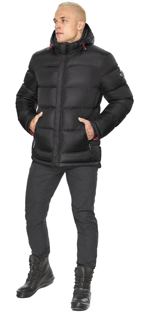 Чоловіча куртка на зиму колір чорний-червоний модель 28999 52 (XL)