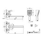 СМІСНИК ДЛЯ ВАННІ ДЛИННИЙ ВИЛИВ, СМІСНИК НА ЗМИВАЛЬНИЙ НИЗК І ЗМЕННИК ДЛЯ КУКНІ LIDZ, фото 9