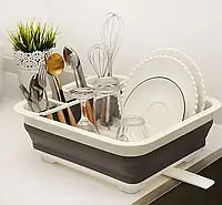 Піддон для посуду multi-functional folding Bowl tray, силіконова підставка для кухонних приладів , сушарка