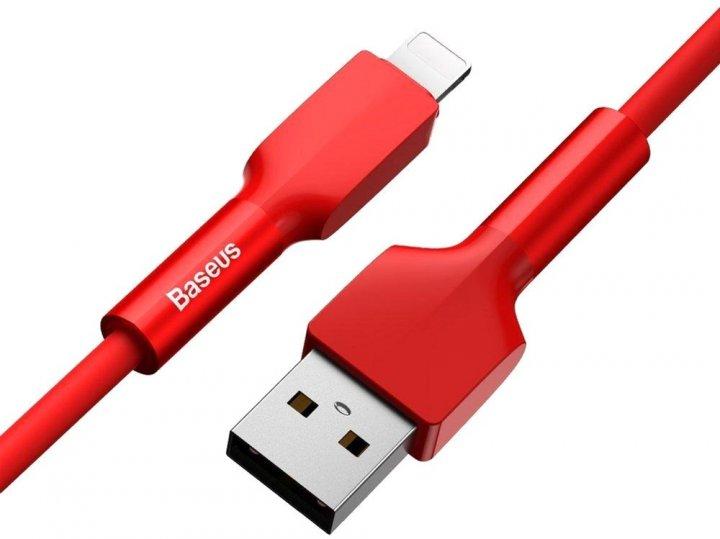 Кабель зарядный Baseus USB - Lightning Silica Gel Cable 1 м Red (CALGJ-09), фото 1