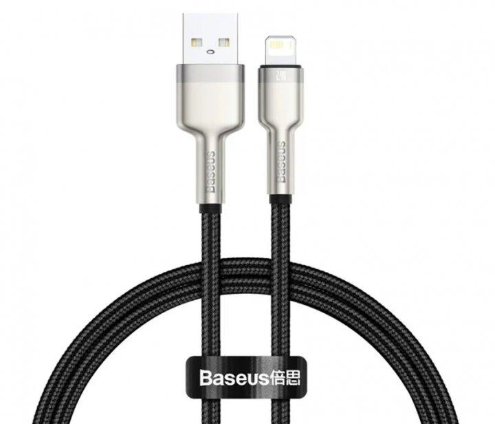 Кабель зарядный Baseus USB - Lightning Cafule Series Metal Data Cable 2.4 A 0.25 м Black (CALJK-01)