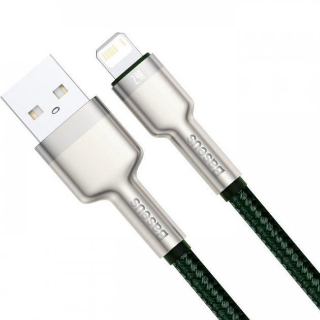 Кабель зарядный Baseus USB - Lightning Cafule Series 2.4 A 2 м Green (CALJK-B06)