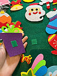 Ялинка з фетру для дітей, з іграшками на липучках, фото 3