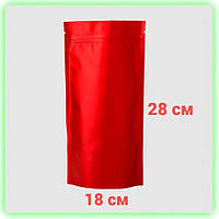 Дой пак пакет красный металлизированный с зип замком 180*280мм, крафт пакет для чая сухофруктов komora (1)