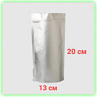 Пакет серебро дой пак крафт металлический 130*200мм с зип застежкой для чая кофе (komora)