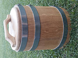 Бочка дубова для солінь, квашень, засолки (кадка) 5 л неіржавка сталь