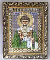 Икона Святитель Спиридон Тримифунтский (Вышита бисером)