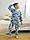 Тепла дитяча піжама для хлопчика дівчинки зимова байкова з начосом на флісі з футеру 4931 110 4-5 років (98-104), Блакитний, фото 3